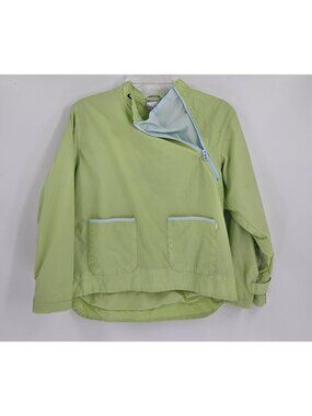 Y2K Nike Lime Green Quarter Zip Anorak Windbreaker Jacket Girls L 14 38" Chest